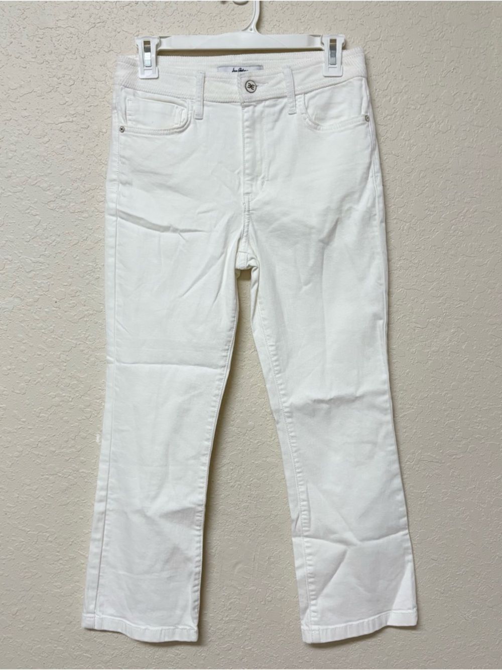Sam Edelman The Stiletto Crop Boot High Rise Size 2/26 Denim White Jeans